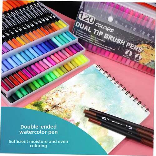 Art Markers Dual Tips Coloring Brush Fineliner Color Pens