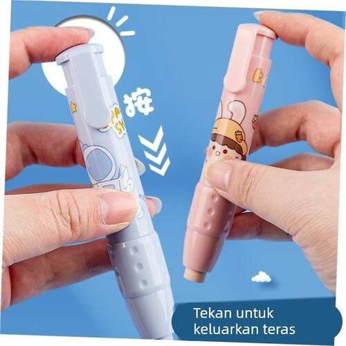 press eraser pupil stationary cute replaceable erasers pen
