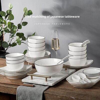 pure white round plates Dinner plate home cerami