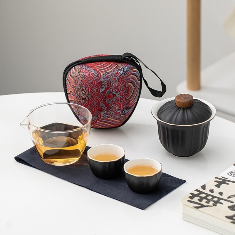 简易礼快一壶便携包茶杯伴手烫客杯公道茶壶户外一杯功夫人防杯一