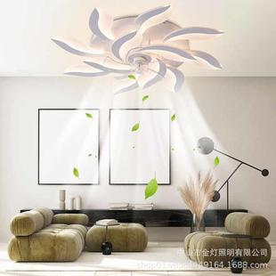 客厅吸顶风扇灯卧室简约现代吊扇灯智能一体房间餐厅家用电扇吊灯