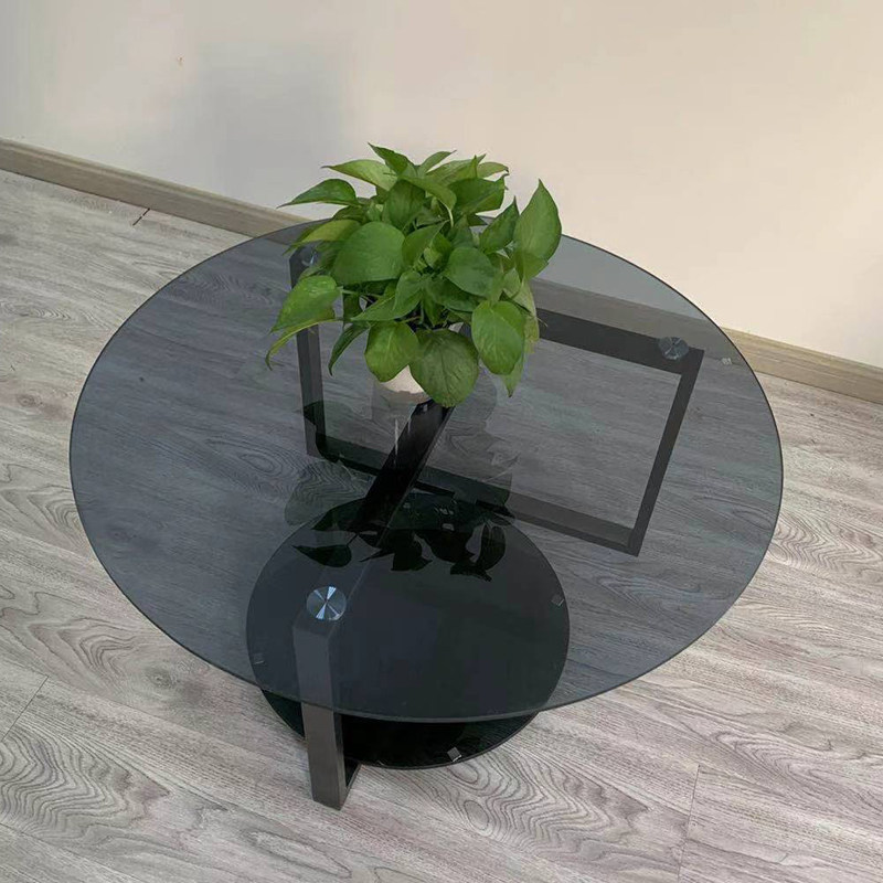 双层灰色不锈钢茶几现货