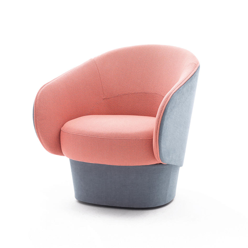 现货轻奢布艺单人沙发小户型网红款简约月亮弧形北欧设计师家具