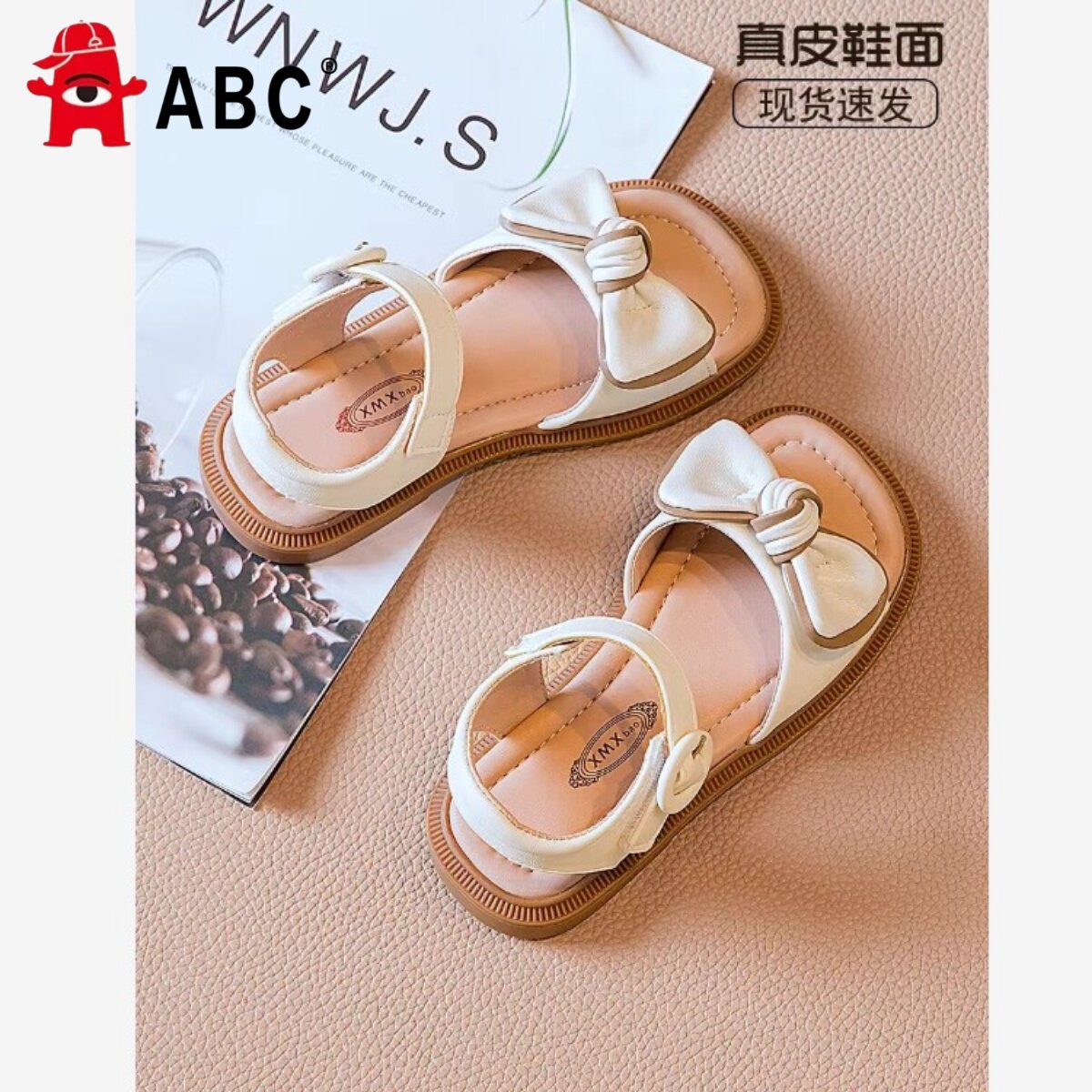 ABC真皮女童鞋子儿童公主凉鞋2026新款夏季大童宝宝女孩小童软底