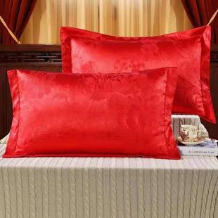 大红大色巾提色花忱枕 粉紫色式 71541枕巾枕套刺绣头金色花对欧装