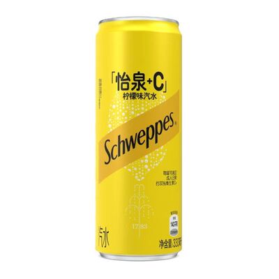 Schweppes怡泉+C柠檬味【330ml*6瓶】气泡饮料 小瓶便携 YT