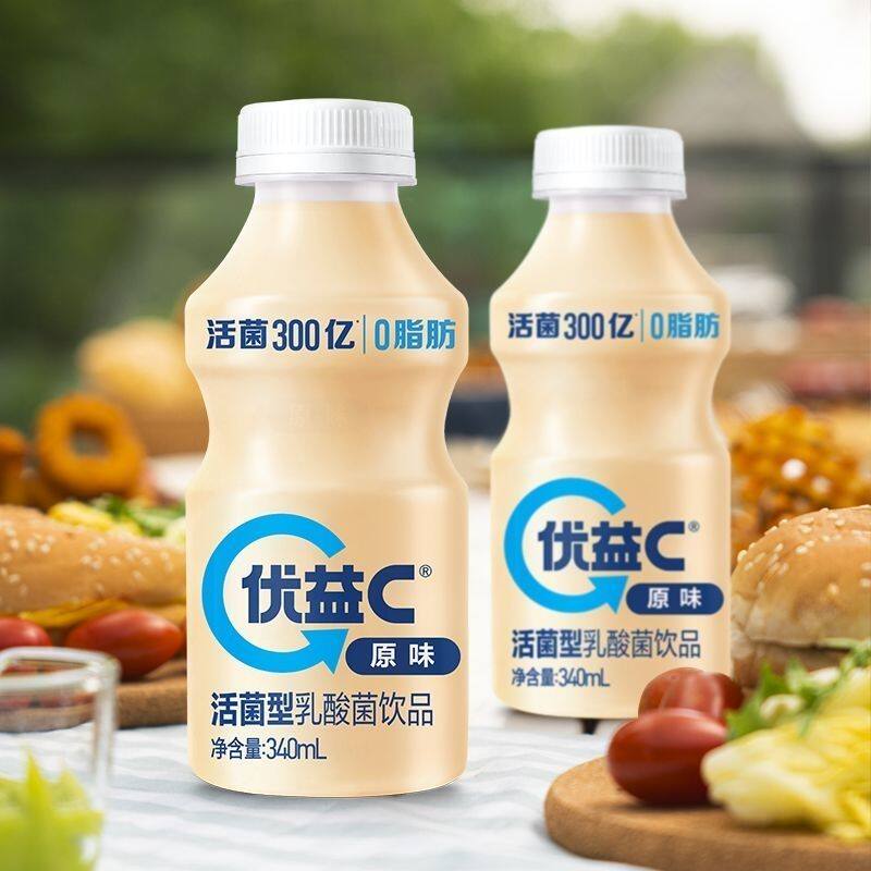 蒙牛优益C【原味340ml*24瓶】酸奶守护肠胃乳酸菌饮料每日一瓶