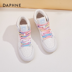 达芙妮Daphne ~aj女鞋高帮轻奢小白鞋2023新款春秋款轻便防滑板鞋