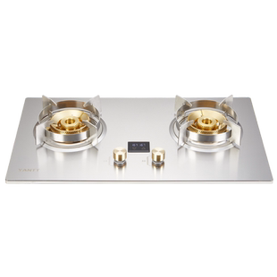 智能防干烧燃气灶天燃气灶煤气双灶猛火定时灶2.5mm加厚纯钢面板