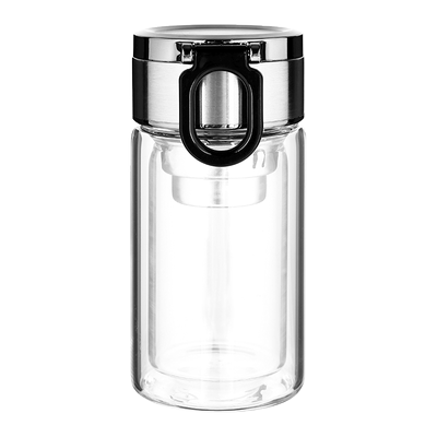 玻璃杯双层便携男商务个人专用泡茶杯茶水分离加厚小巧迷你水杯子