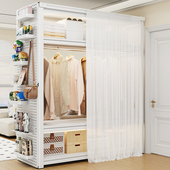 家用开放式 挂衣架货架衣柜简易组装 公寓出租房衣橱衣服收纳置物架