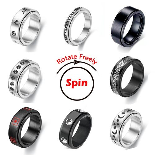 Anxiety Ring Figet Spinner Rings For Women & Men Stainle