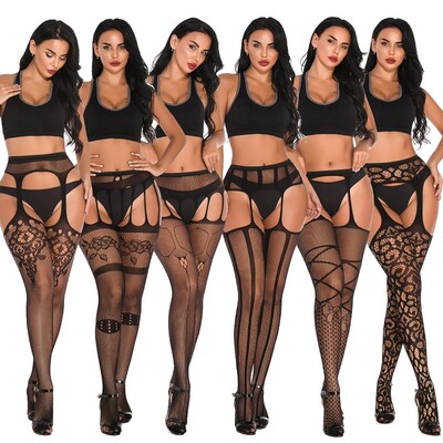 Women Sexy Lingerie Stockings Black Fishnet Tights