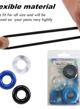3pcs Silicone Cock Rings Delay Ejaculation Soft Penis Ring F