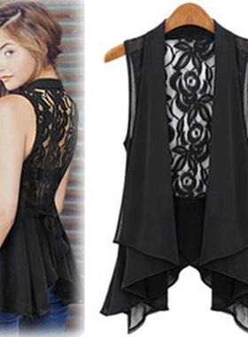 2024summer women fashion sexy lace chiffon vest jackets coat