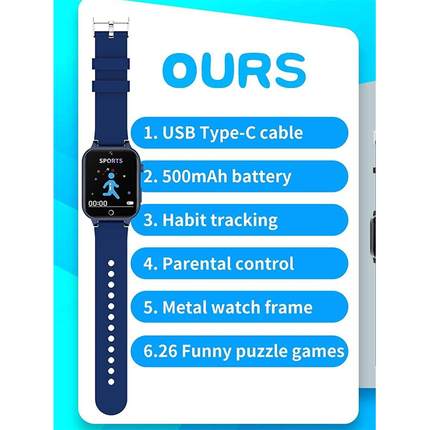 Kids Smart Watch HD TouchScreen Kids Watch with 26 Games Vid