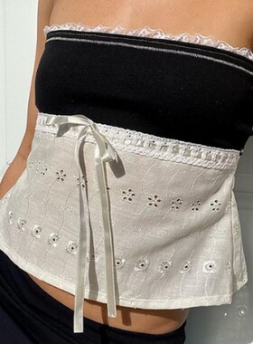 Backless Camis 2000s Women Cute Lace Tube Crop Tops Summer