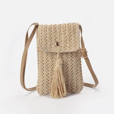 Women Straw Beach Bag Holiday Mobile Phone Shouder Bag Summe