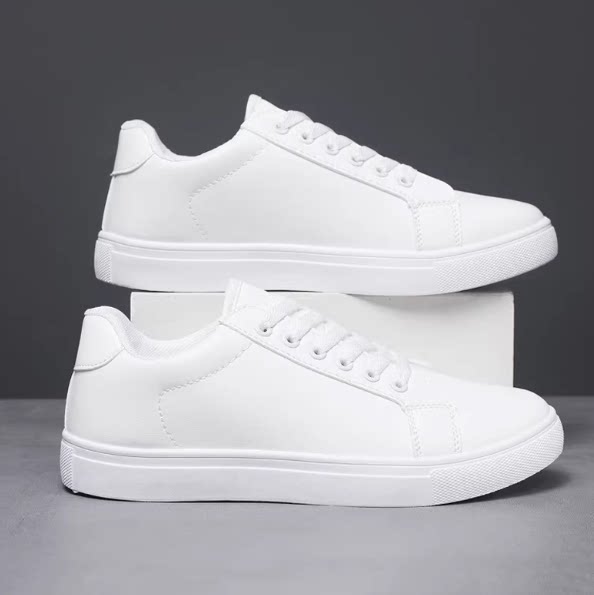 男鞋小白鞋男士纯白色休闲运动鞋2026新款板鞋皮面