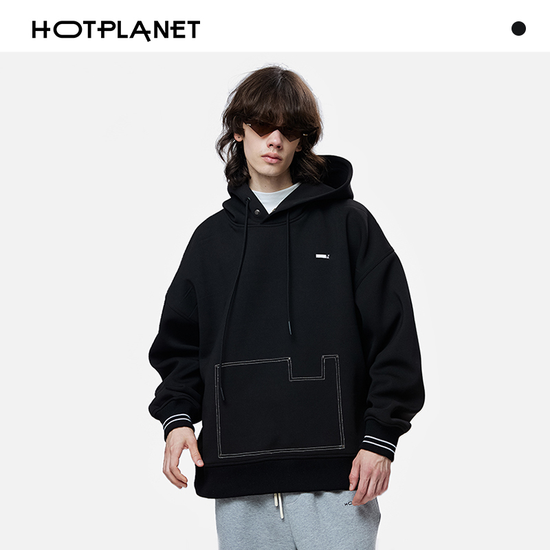 HOTPLANET男士卫衣2025春秋圆领休闲纯色加厚美式重磅540g