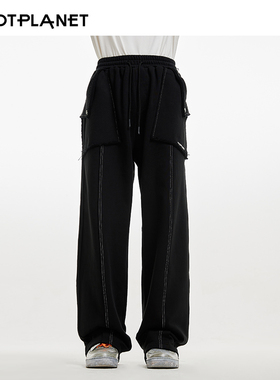 HOTPLANET裤子男士2025新款秋冬高端设计感宽松休闲裤子重磅450g