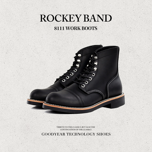 ROCKEYBAND秋冬8111黑色伞兵靴