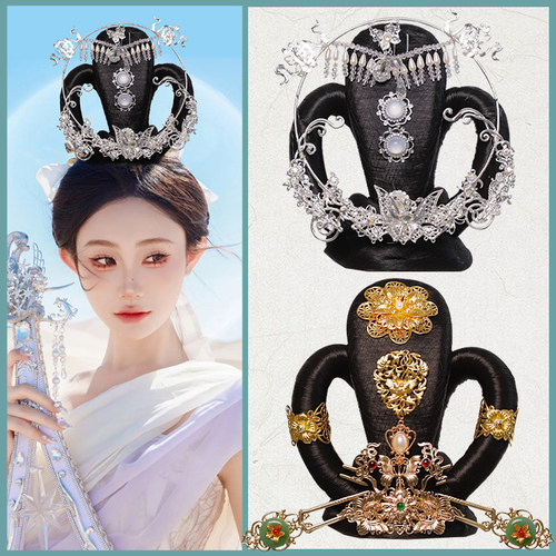 飞天发髻敦煌异域舞蹈演出假发头