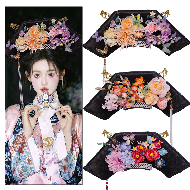 发饰套装假发清朝格格旗头百搭