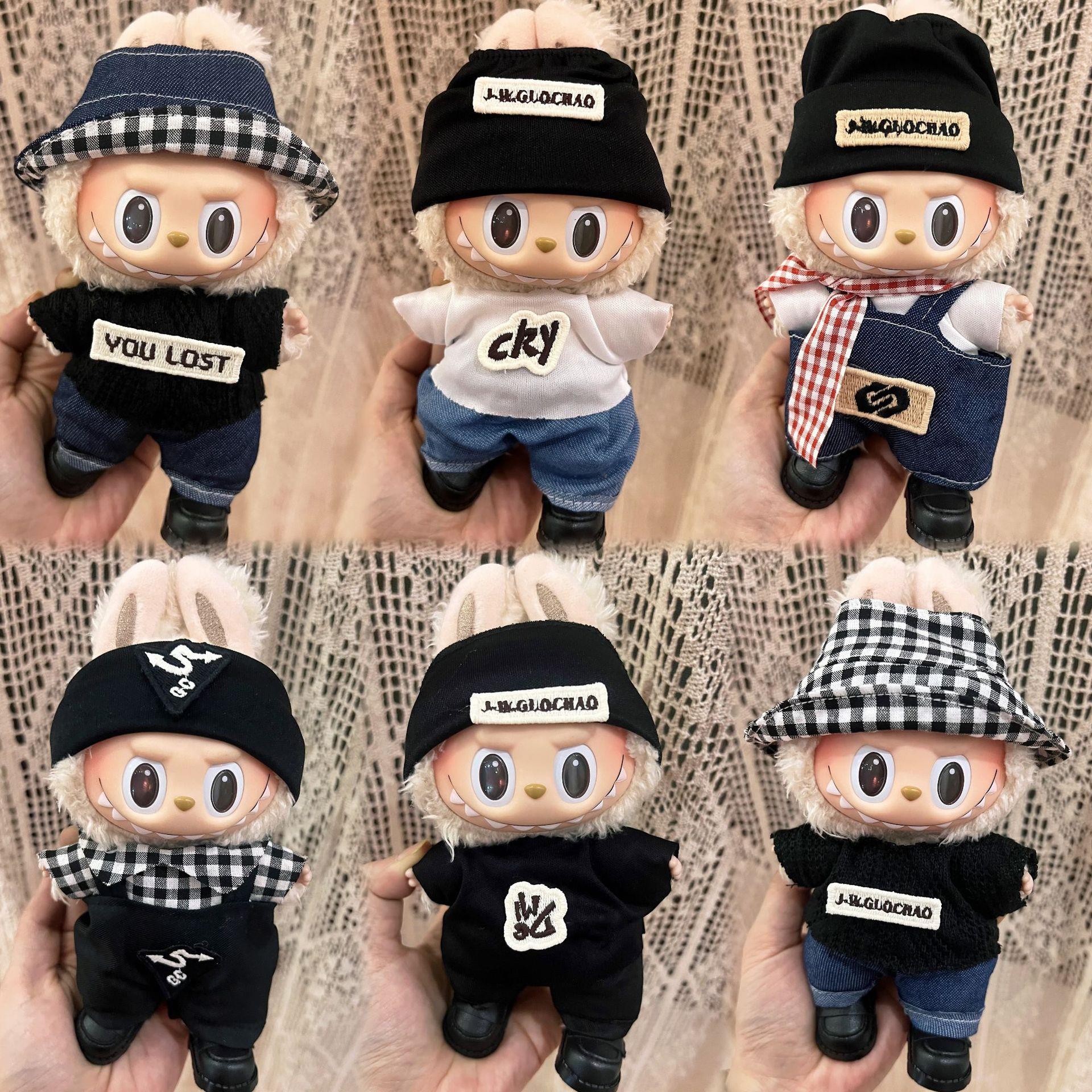 labubu公仔衣服拉布布娃衣搪胶脸