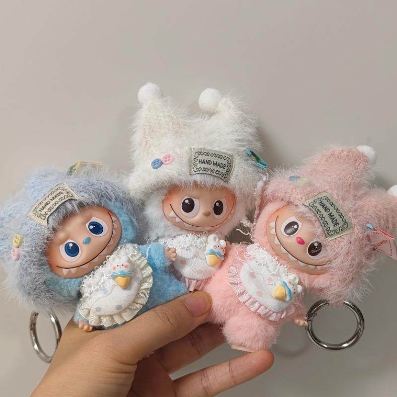 labubumini四代口水巾10cm娃娃