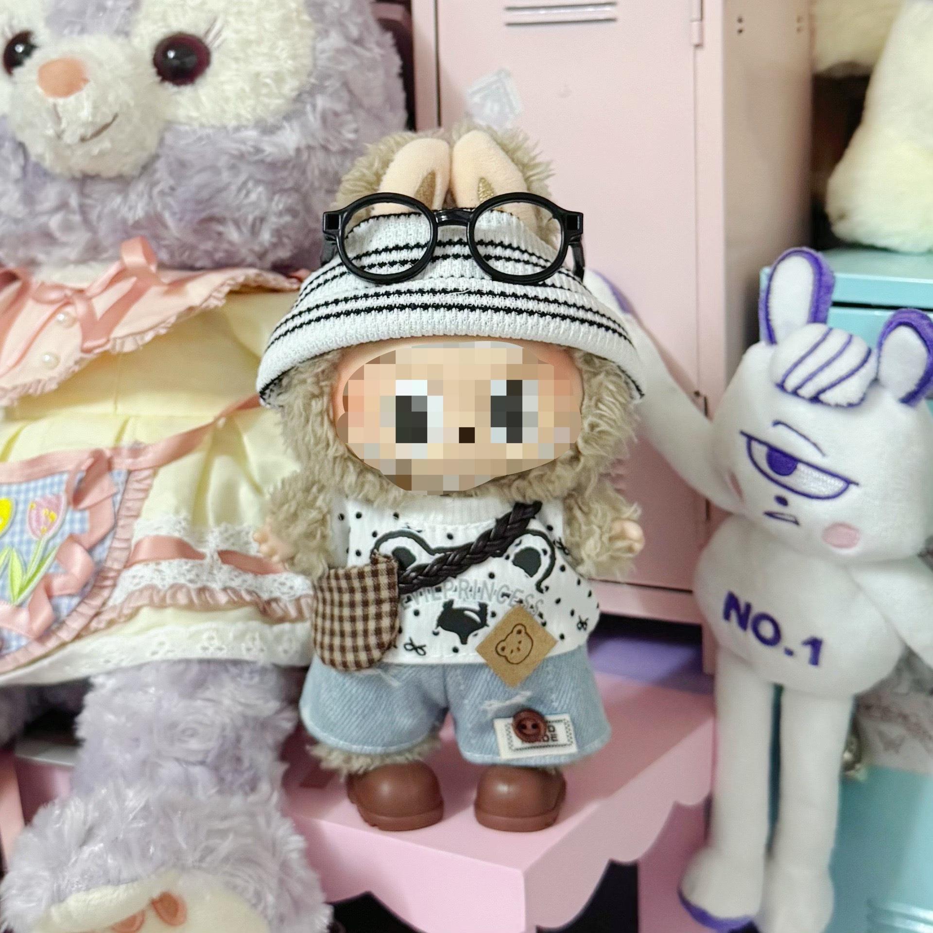 labubu娃衣服17cm拉布布毛绒搪胶