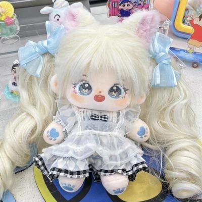 好看便宜20cm棉花娃娃假发长头发