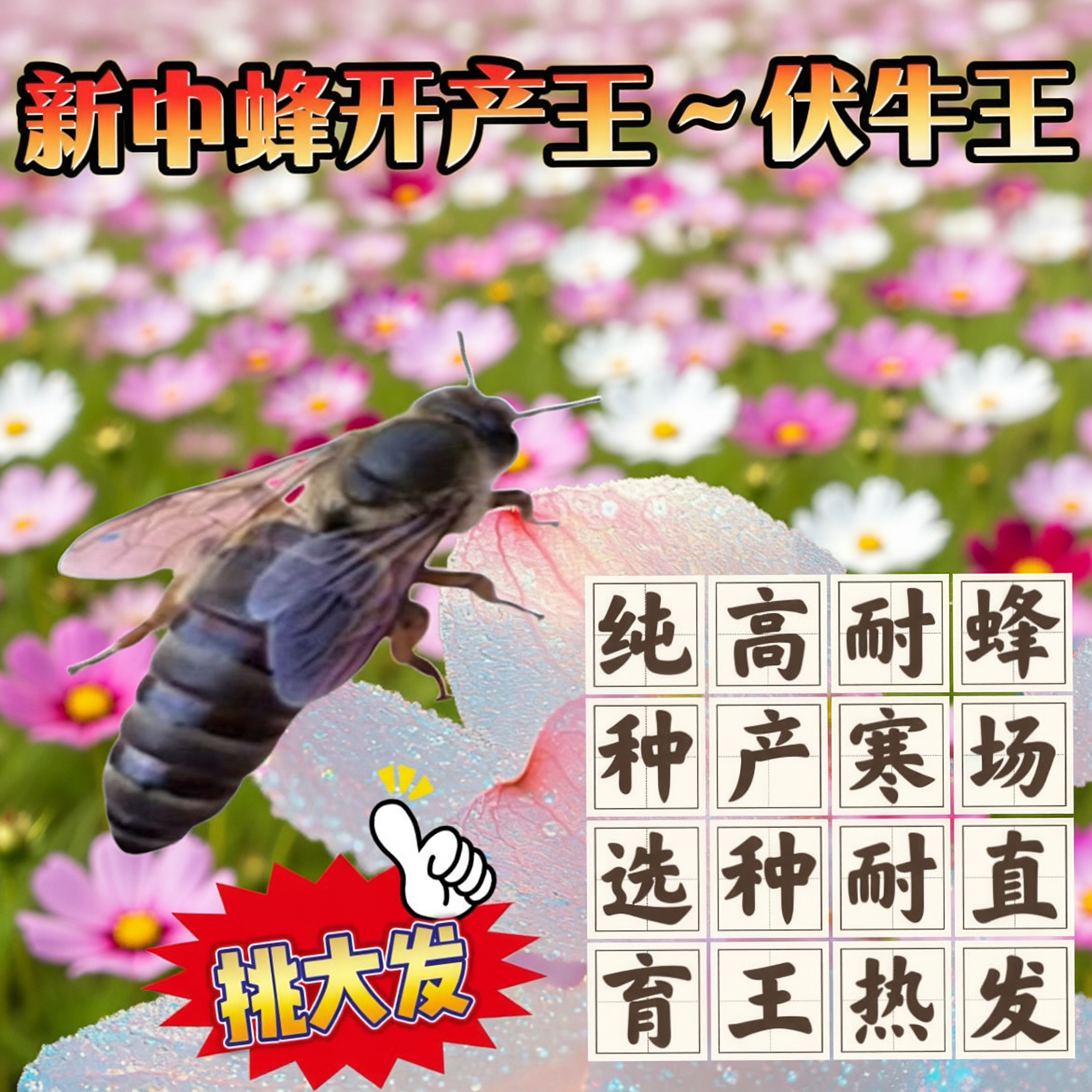 中蜂蜂王种王优质高产蜜蜂开产王阿坝双色广东土蜂强群满脾产卵王