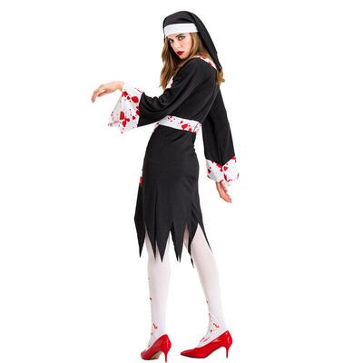 S-XL vampire zombie bloodstained nun costume Halloween服装女