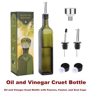 Glass Oil Dispense rOil and Vinegar Cruet Bottle Pourers