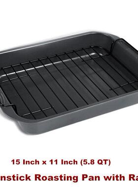 Nonstick Roasting Pan Rack Roaster Bakeware Roast Chicken