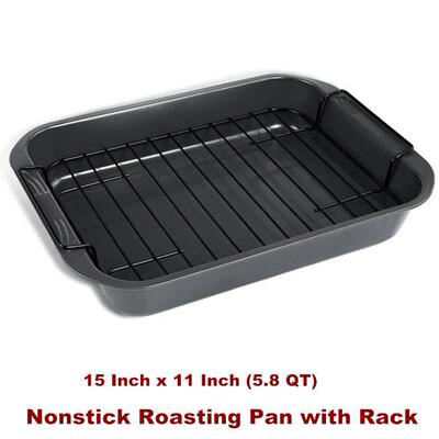 Nonstick Roasting Pan Rack Roaster Bakeware Roast Chicken