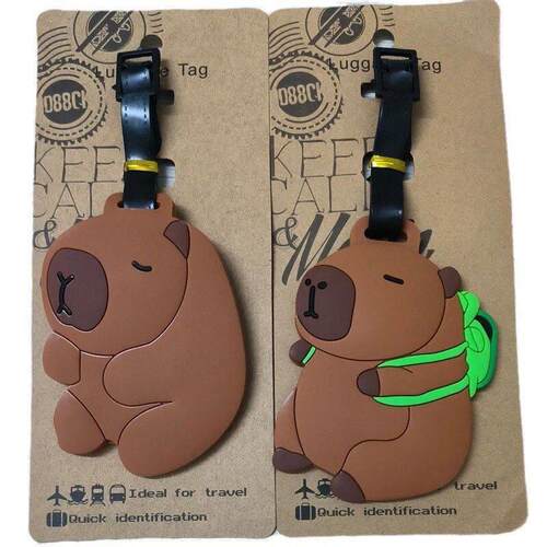 Hot On Sale Cute Capybara Luggage Tag Silica Gel Suitcase ID
