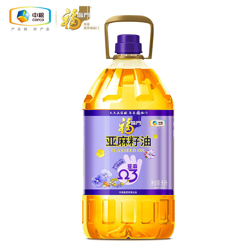 中粮福临门亚麻籽油5L食用油