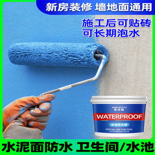 水池js防水涂料彩色室外鱼池泳池补漏材料外墙室内厨房卫生间地面