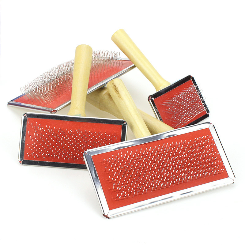 木柄宠物梳子猫咪按摩梳带保护点 狗狗针梳脱毛开结梳宠物用