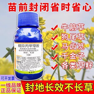 油菜草籽封闭药草籽除草剂精异丙甲草胺苗前封草药除草烂根除草剂
