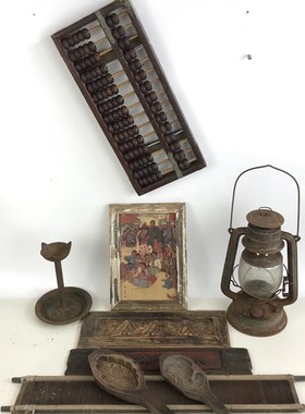 速发民俗怀旧老子件老算盘马灯火烧模物玻璃农装饰花板茶托茶馆画