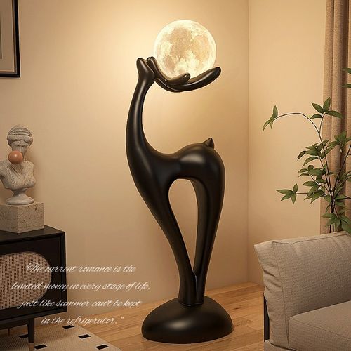 速发福鹿落地发创意客厅术艺轻奢高级感沙灯旁立式台灯复古氛围灯