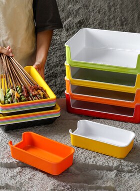 速发2025密胺餐具串串盘子商用火锅店烤串香托盘仿瓷炸串串串烧烤