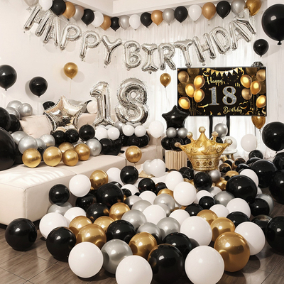 速发生日快乐气球派对18岁成用礼孩男孩场景布置装饰人品背景墙