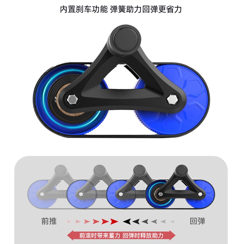 现货速发健腹轮自动回弹收腹滚轮练腹肌健身器材腹部卷腹辅助神器