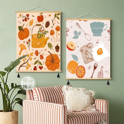 速发简约奶油遮卧室房间装饰画餐风厅挡小众小清新挂画