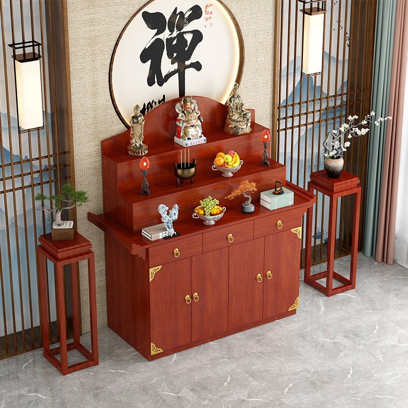 速发佛台桌中式家用供桌口案经济型加高三层神台佛桌立堂香贡新佛