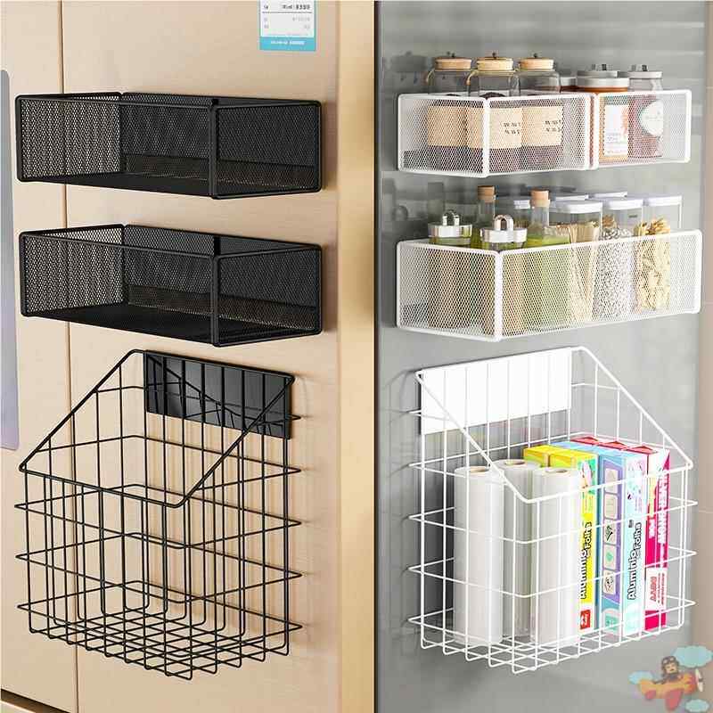 速发篮024新款冰箱贴厨房磁吸收纳盒筐磁铁架挂2侧面置物性挂筐保